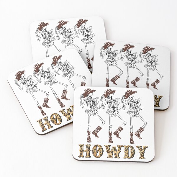 Item preview, Dancing Skeleton Western Cowhide Howdy Leopard designed and sold by Jackwidforss.