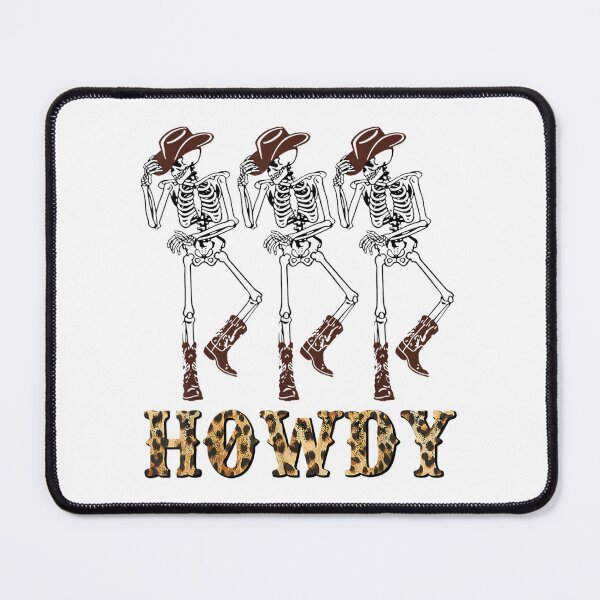 Item preview, Dancing Skeleton Western Cowhide Howdy Leopard designed and sold by Jackwidforss.