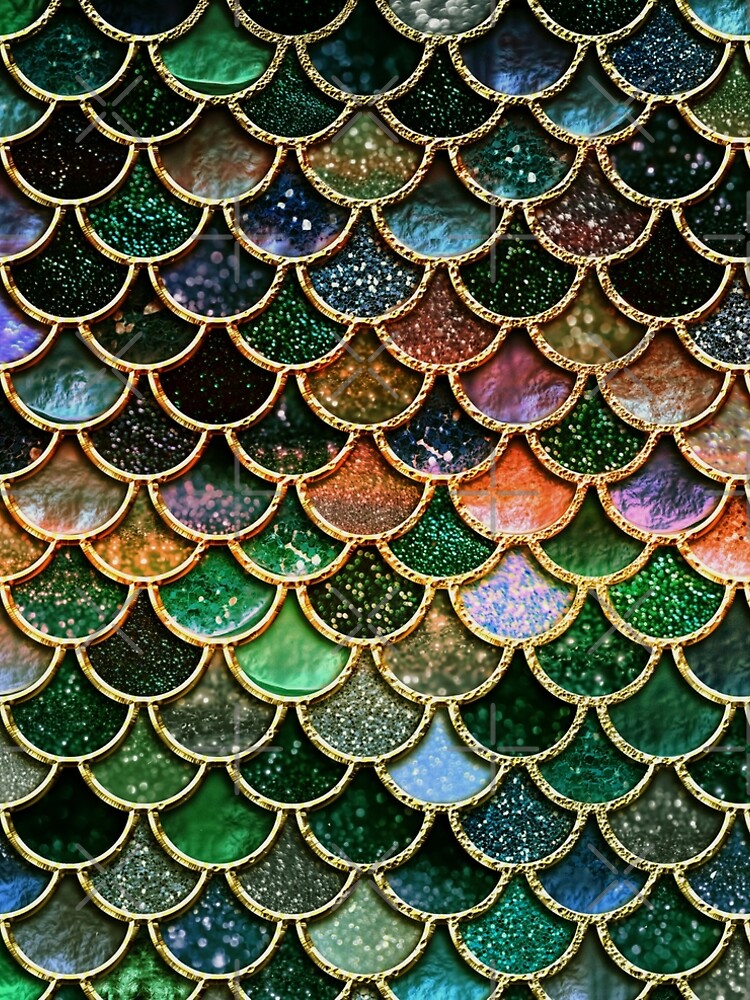 Green Sparkle Faux Glitter Mermaid Scales by UtArt