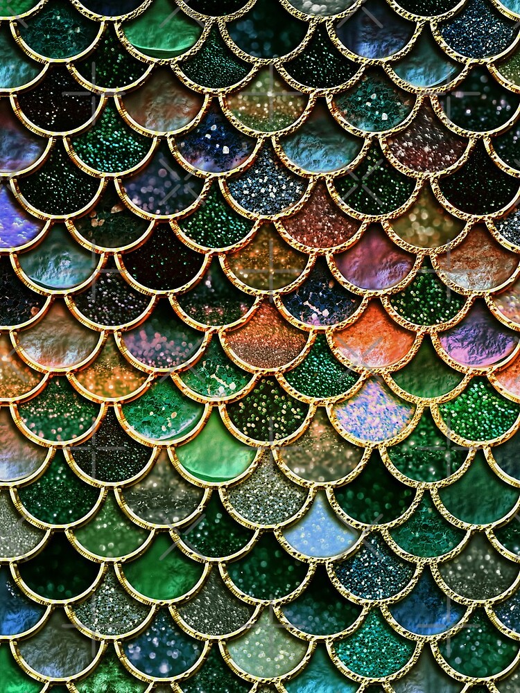 Green Sparkle Faux Glitter Mermaid Scales by UtArt