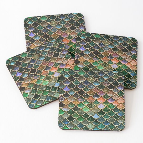 Item preview, Green Sparkle Faux Glitter Mermaid Scales designed and sold by UtArt.