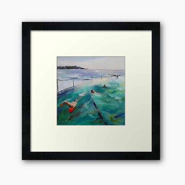 Early Swim, Bronte Beach, Sydney Framed Art Print