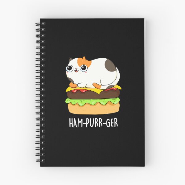 Item preview, Ham-Purr-Ger Funny Kitty Cat Hamburger Puns (Dark BG) designed and sold by punnybone.