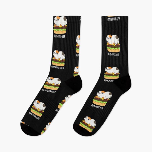Item preview, Ham-Purr-Ger Funny Kitty Cat Hamburger Puns (Dark BG) designed and sold by punnybone.
