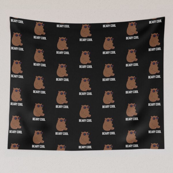 Item preview, Beary Cool Funny Bear Puns (Dark BG) designed and sold by punnybone.