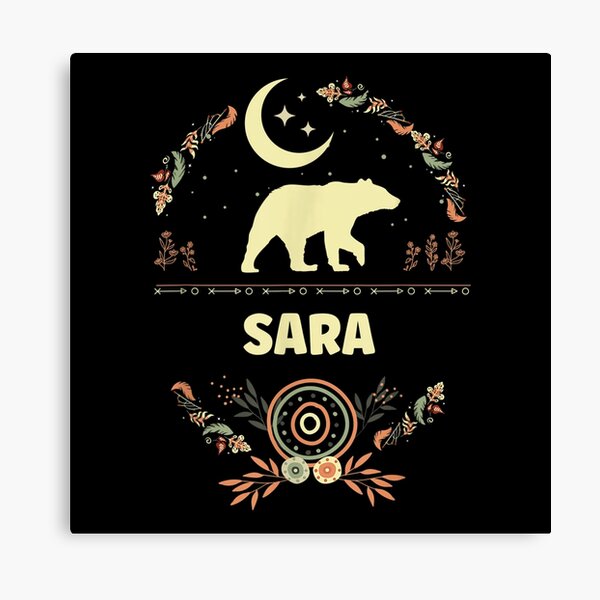 Sara Nombre Boho Floral Personalizado Mamá Oso Sara Lienzo