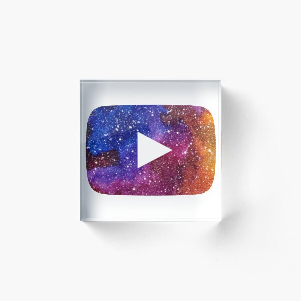 YouTube Play Button Space 2 Acrylic Block