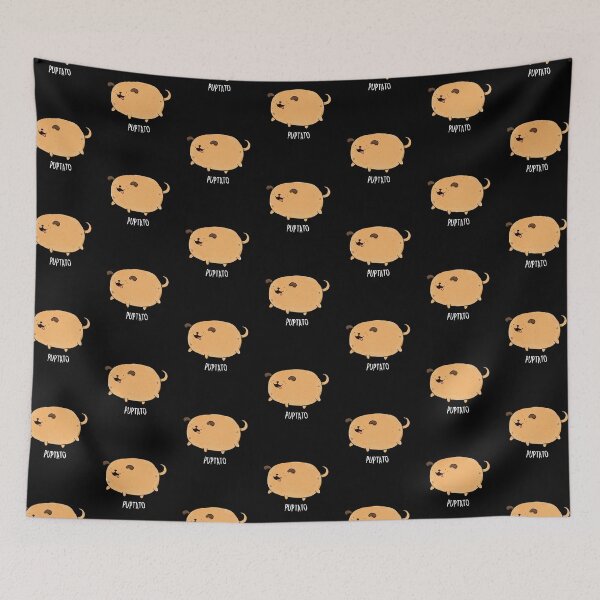 Item preview, Puptato Funny Puppy Potato Puns (Dark BG) designed and sold by punnybone.