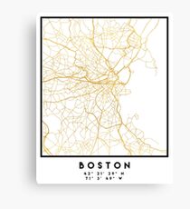 BOSTON MASSACHUSETTS CITY STREET MAP ART Canvas Print