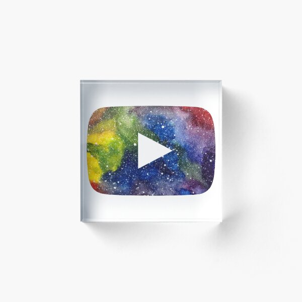 YouTube Play Button Space 3 Acrylblock