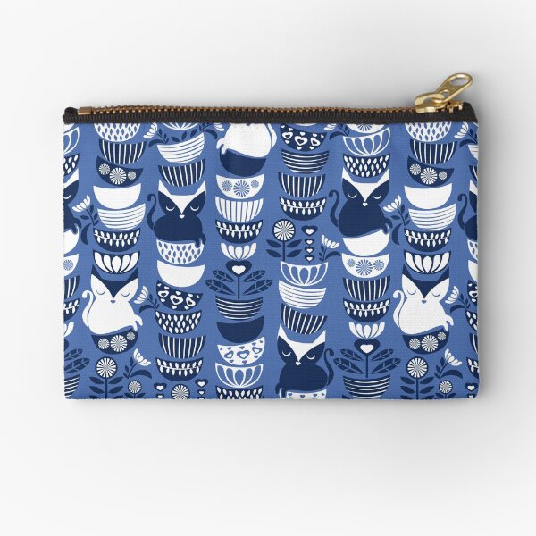 Item preview, Swedish folk cats I // indigo blue background designed and sold by SelmaCardoso.