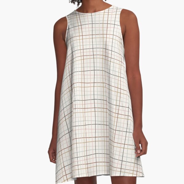 Holiday Gingham - beige A-Line Dress