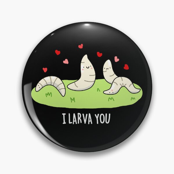 Item preview, I Larva You Funny Larvae Love Puns (Dark BG) designed and sold by punnybone.