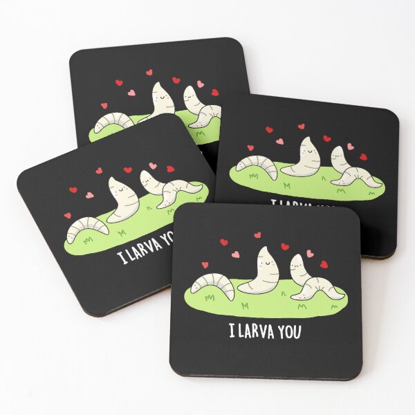 Item preview, I Larva You Funny Larvae Love Puns (Dark BG) designed and sold by punnybone.