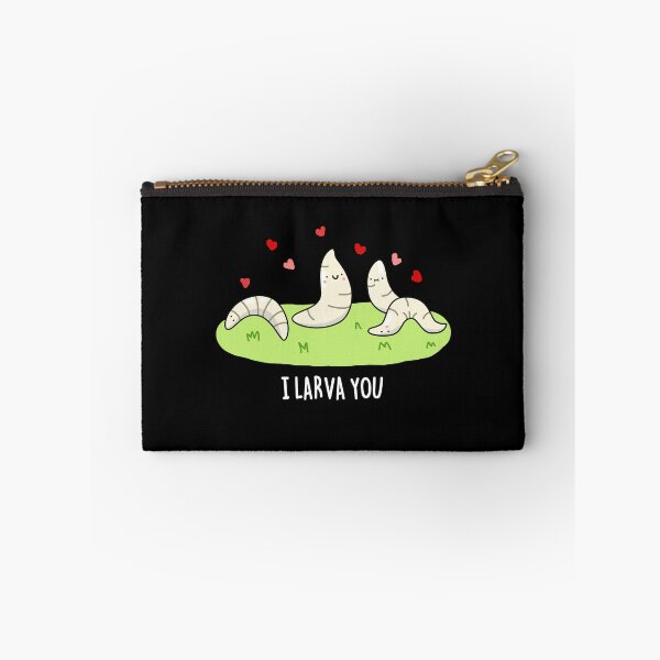 Item preview, I Larva You Funny Larvae Love Puns (Dark BG) designed and sold by punnybone.