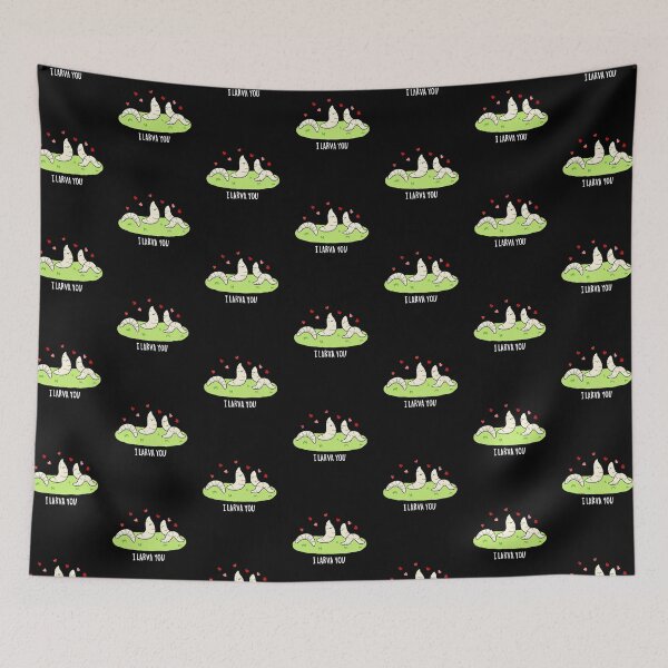 Item preview, I Larva You Funny Larvae Love Puns (Dark BG) designed and sold by punnybone.