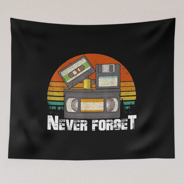 Item preview, Never Forget Funny Vintage Cassette Floppy Disk VHS Tape designed and sold by Tobiasforslund.