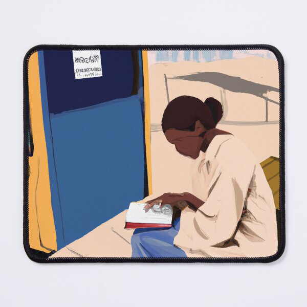 Item preview, Girl Reading a Book on a Bus Stand designed and sold by Parag's Travel Shop.