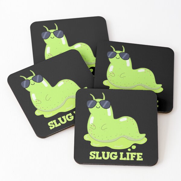 Item preview, Slug Life Funny Green Slug Puns (Dark BG) designed and sold by punnybone.