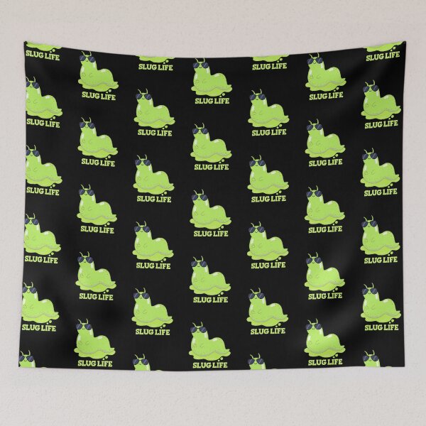 Item preview, Slug Life Funny Green Slug Puns (Dark BG) designed and sold by punnybone.
