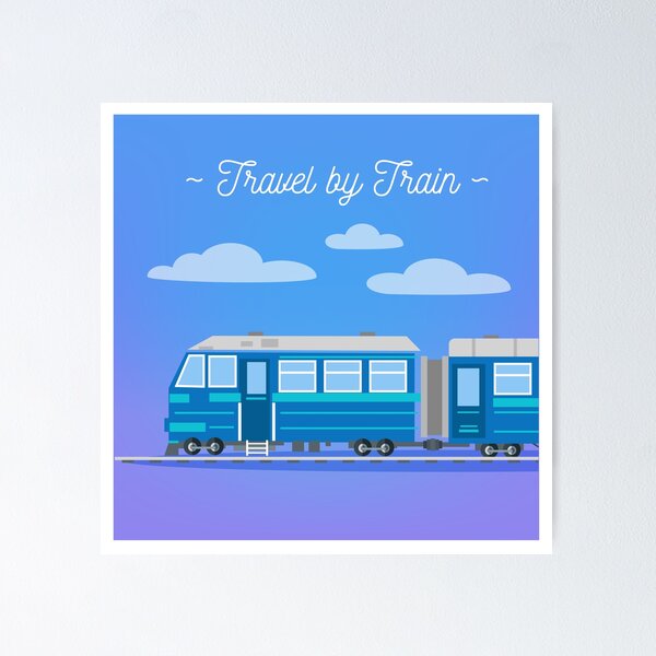 Item preview, Travel Banner. Tourism Industry. Train Travel. Mode of Transportation.  Flat Style designed and sold by ivector.
