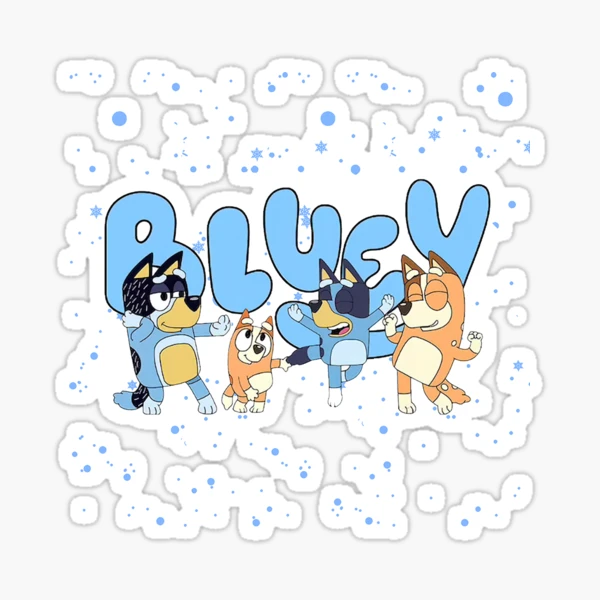 Bingo in globe - Bluey - Sticker Kiss-Cut Sticker 2 x 2 sold by