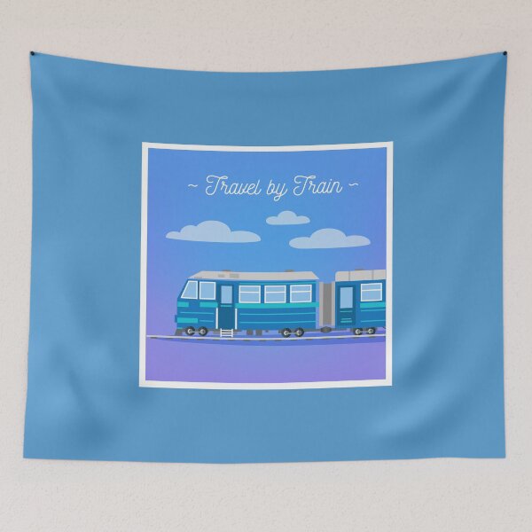 Item preview, Travel Banner. Tourism Industry. Train Travel. Mode of Transportation.  Flat Style designed and sold by ivector.