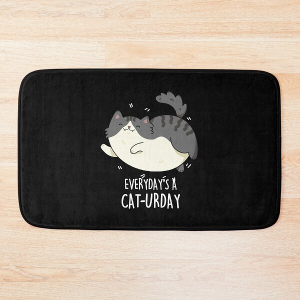 Item preview, Everyday's A Cat-urday Fat Kitty Funny Cat Puns (Dark BG) designed and sold by punnybone.