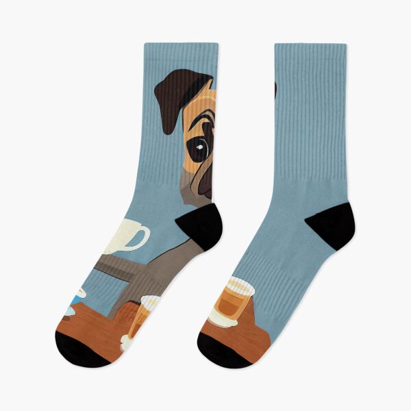Item preview, Pug drinking coffee designed and sold by HellsBrew.
