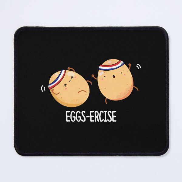 Item preview, Eggs-ercise Aerobic Funny Egg Puns (Dark BG) designed and sold by punnybone.