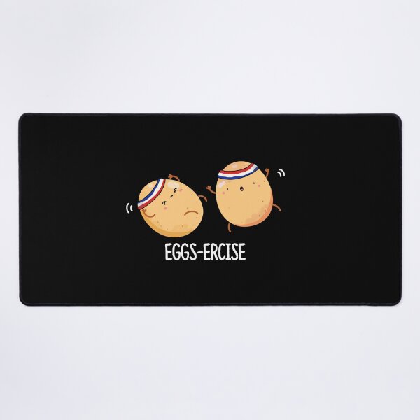 Item preview, Eggs-ercise Aerobic Funny Egg Puns (Dark BG) designed and sold by punnybone.