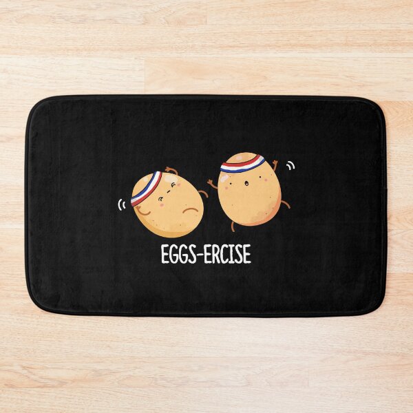 Item preview, Eggs-ercise Aerobic Funny Egg Puns (Dark BG) designed and sold by punnybone.