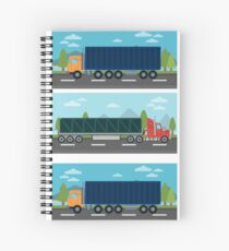 Cargo Transportation. Truck and Trailer. Delivery Trucks. Logistics Transportation. Mode of Transportation. Cargo Truck. Flat style Spiral Notebook