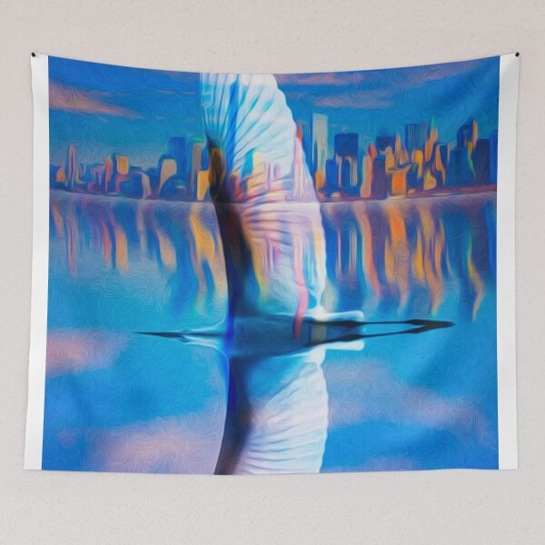 Item preview, City reflection with bird 026 09 08 2017 designed and sold by algirdasdesign.
