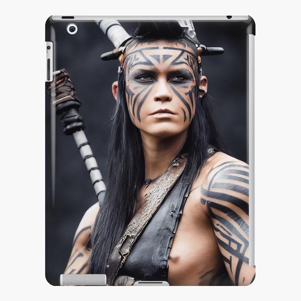 Female barbarian warrior with tribal tattoos iPad Case & Skin for Sale by  ai1art | Redbubble