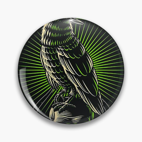 Item preview, Flogging molly black crow and skull, green background  designed and sold by STEPHENSTERR.