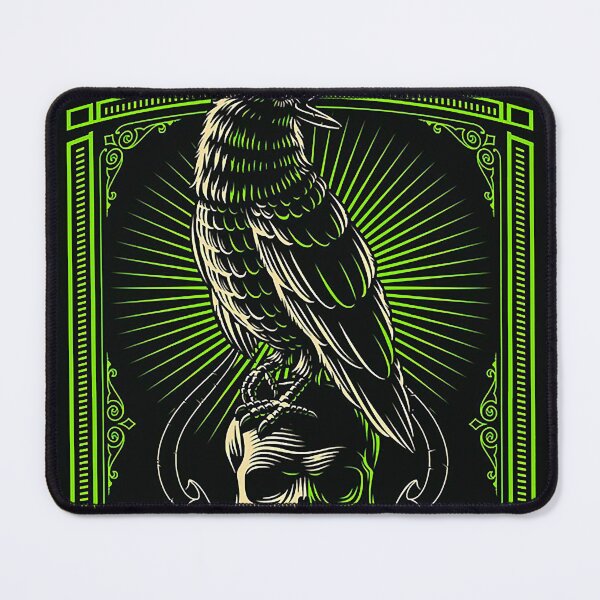 Item preview, Flogging molly black crow and skull, green background designed and sold by STEPHENSTERR.