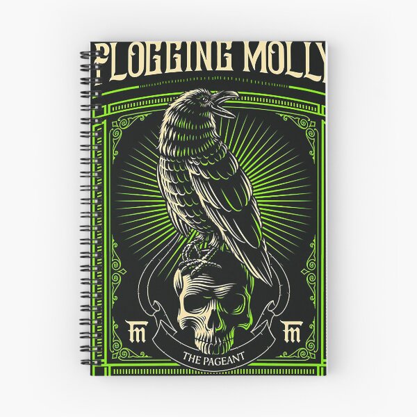 Item preview, Flogging molly black crow and skull, green background  designed and sold by STEPHENSTERR.