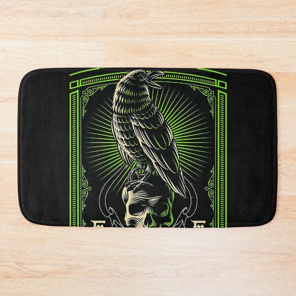 Item preview, Flogging molly black crow and skull, green background  designed and sold by STEPHENSTERR.