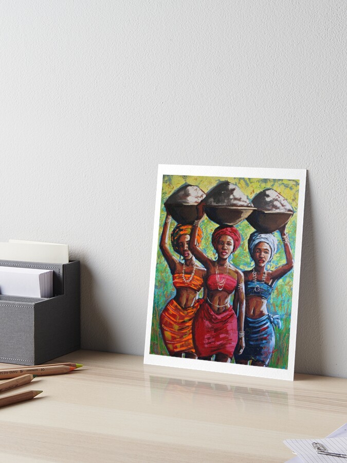 African Art Tribal women Painting  Art Board Print for Sale by