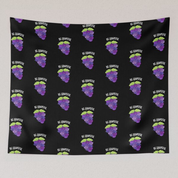 Item preview, Be Grapeful Funny Grateful Grape Puns (Dark BG) designed and sold by punnybone.