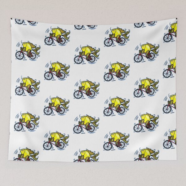 Item preview, Bicycle Fish funny cartoon designed and sold by FabSpark.