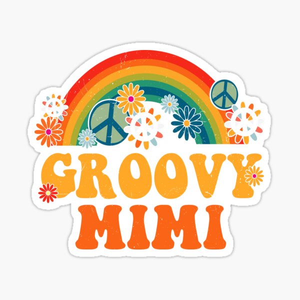 Retro Groovy Mommy Matching Family 1st Birthday Sticker for Sale