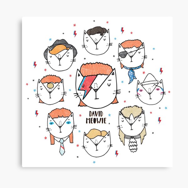 The 9 Lives of David Meowie Canvas Print