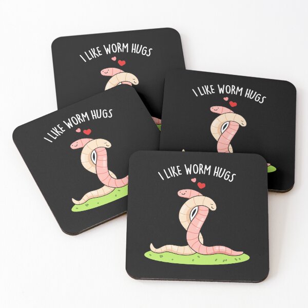 Item preview, I Like Worm Hugs Funny Worm Puns (Dark BG) designed and sold by punnybone.