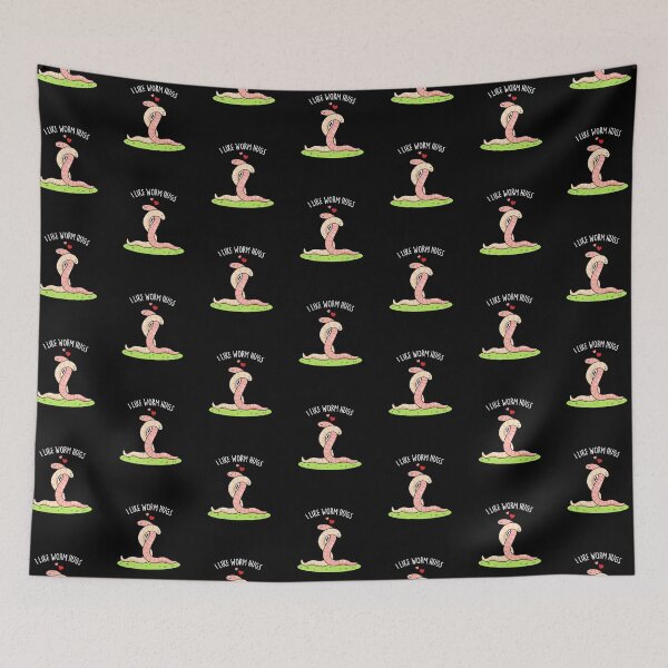 Item preview, I Like Worm Hugs Funny Worm Puns (Dark BG) designed and sold by punnybone.