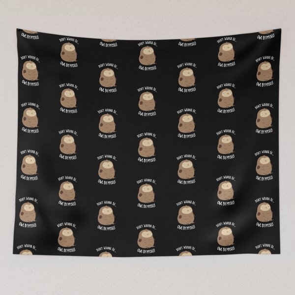 Item preview, Don't Wanna Be Owl By Myself Funny Owl Puns (Dark BG) designed and sold by punnybone.