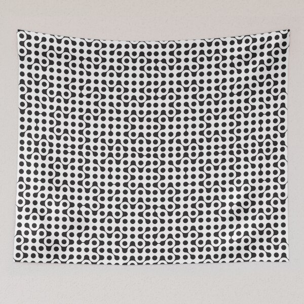 Item preview, BW flat molecules  colors for print on clothes, cases, papers. Black and White. Labyrinth of molecules. designed and sold by Markospolo.