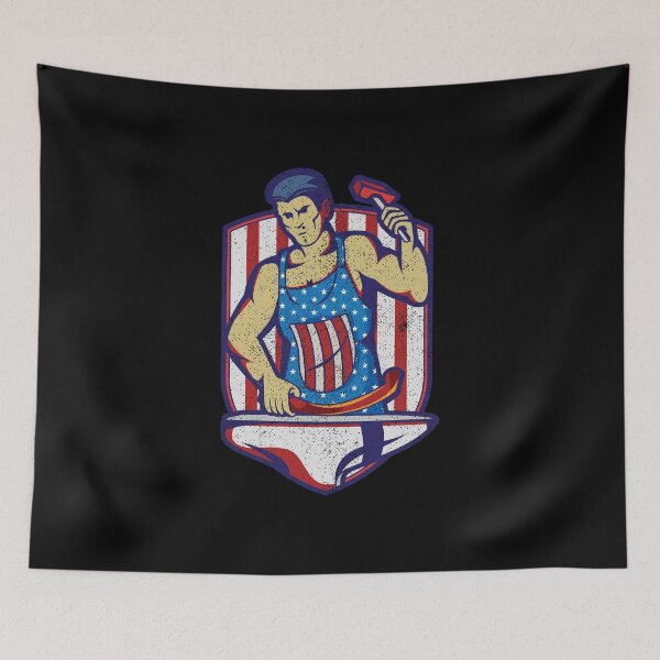 Item preview, Smithing American Flag Blacksmith USA Lover Anvil designed and sold by DoSt-997.