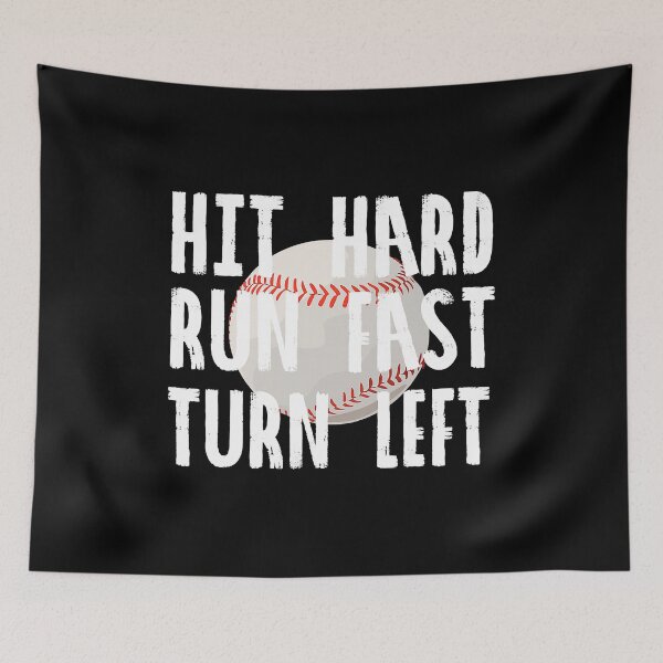 Item preview, Vintage Hit Hard Run Fast Turn Left Funny Baseball Sport designed and sold by MichelSorour.